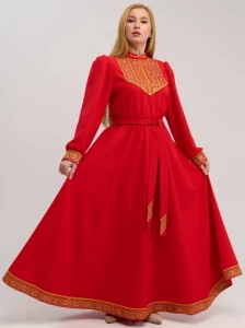 Платье «Русское Народное» красное с золотом