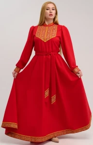 Платье «Русское Народное» красное с золотом