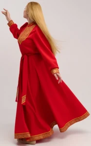 Платье «Русское Народное» красное с золотом