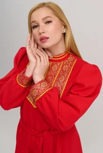 Платье «Русское Народное» красное с золотом