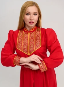 Платье «Русское Народное» красное с золотом