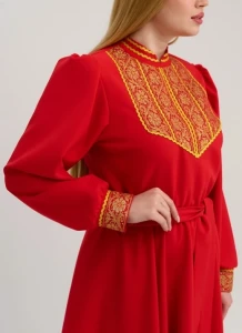 Платье «Русское Народное» красное с золотом