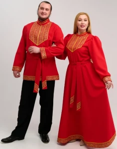 Платье «Русское Народное» красное с золотом