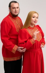 Платье «Русское Народное» красное с золотом