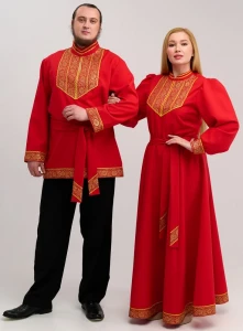 Платье «Русское Народное» красное с золотом