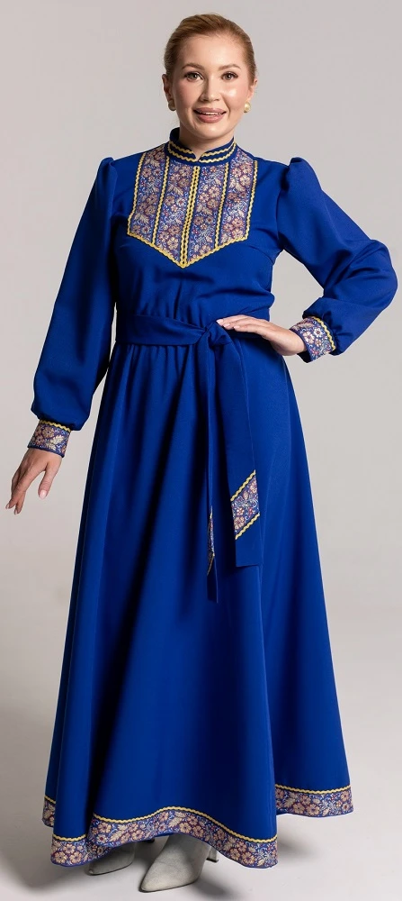 Платье «Русское Народное» синее с золотом