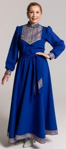 Платье «Русское Народное» синее с золотом