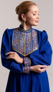 Платье «Русское Народное» синее с золотом