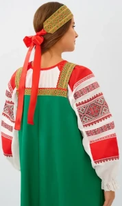 Русский Народный костюм «Алёнушка» зелёный