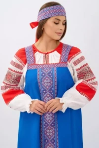 Русский Народный костюм «Алёнушка» синий