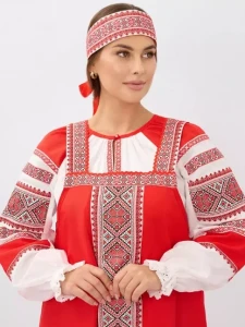 Русский Народный костюм «Алёнушка» красный