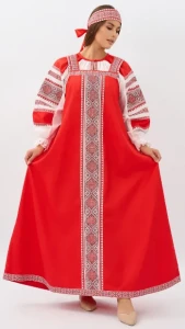 Русский Народный костюм «Алёнушка» красный