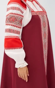 Русский Народный костюм «Алёнушка» бордовый