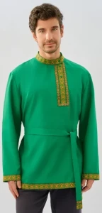 Русская Народная Рубаха «Косоворотка» зелёная