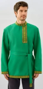 Русская Народная Рубаха «Косоворотка» зелёная