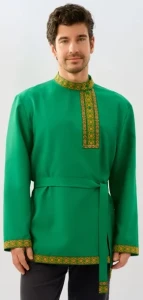 Русская Народная Рубаха «Косоворотка» зелёная