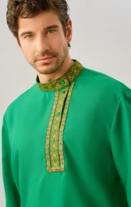 Русская Народная Рубаха «Косоворотка» зелёная
