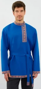 Русская Народная Рубаха «Косоворотка» синяя