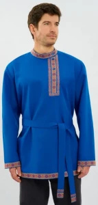 Русская Народная Рубаха «Косоворотка» синяя