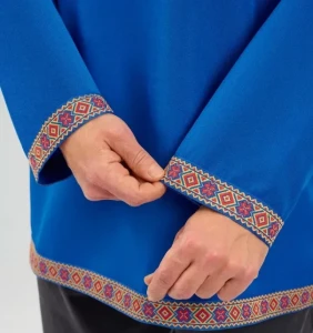 Русская Народная Рубаха «Косоворотка» синяя