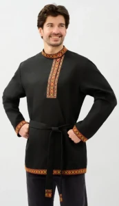 Русская Народная Рубаха «Косоворотка» чёрная