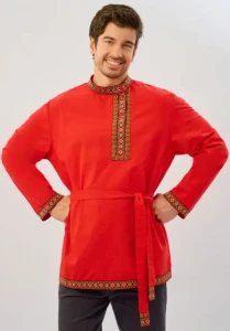 Русская Народная Рубаха «Косоворотка» (красная)