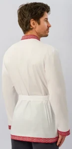 Рубаха Русская Народная «Косоворотка» бело-красная