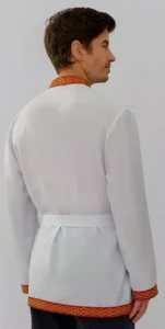 Рубаха Русская Народная «Косоворотка» бело-красная