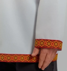 Рубаха Русская Народная «Косоворотка» бело-красная