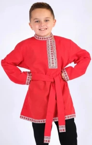 Русская Народная Рубаха «Косоворотка» (красная) детская