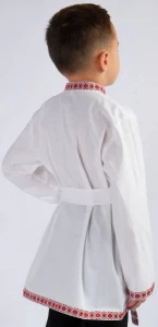 Детская Русская Народная Рубаха «Косоворотка» бело-красная