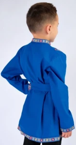 Детская Русская Народная Рубаха «Косоворотка» синяя