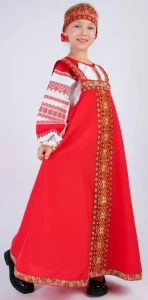 Детский Русский Народный костюм «Алёнушка» красный