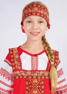 Детский Русский Народный костюм «Алёнушка» красный