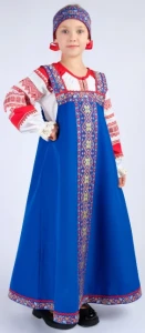 Детский Русский Народный костюм «Алёнушка» синий