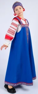 Детский Русский Народный костюм «Алёнушка» синий