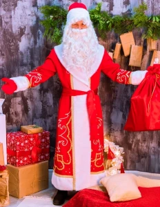 Новогодний костюм Дед Мороз «Снежный Волшебник» мужской