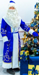 Новогодний костюм Дед Мороз «Снежный Волшебник» мужской