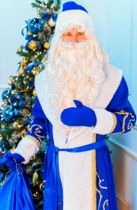 Новогодний костюм Дед Мороз «Снежный Волшебник» мужской