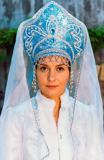 Новогодний кокошник Снегурочки «Зимняя Сказка»