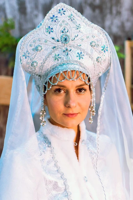 Новогодний кокошник Снегурочки «Снежная Королева»