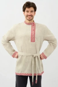 Рубаха Русская Народная «Косоворотка» бежевая