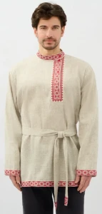 Рубаха Русская Народная «Косоворотка» бежевая