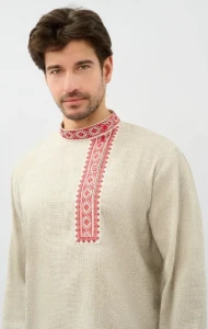 Рубаха Русская Народная «Косоворотка» бежевая
