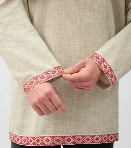 Рубаха Русская Народная «Косоворотка» бежевая